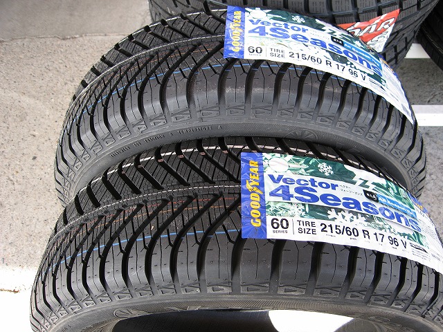 パンク保証付き4本 オールシーズン 195 グッドイヤー ベクター 4シーズンズ 4Seasons Hybrid 60R16 Vector  GOODYEAR ハイブリッド 89H